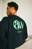 AT MARK LOGO LONG SLEEV T-SHIRTS　BLACK×GREEN