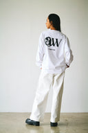 AT MARK LOGO LONG SLEEV T-SHIRTS　WHITE×BLACK