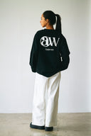 AT MARK LOGO LONG SLEEV T-SHIRTS　BLACK×WHITE