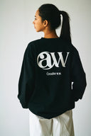 AT MARK LOGO LONG SLEEV T-SHIRTS　BLACK×WHITE