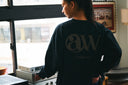 AT MARK LOGO LONG SLEEV T-SHIRTS　BLACK×BROWN
