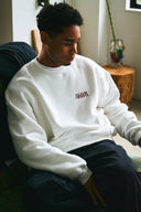 INITIALS LOGO CREWNECK SWEAT SHIRTS　WHITE×RED