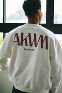 INITIALS LOGO CREWNECK SWEAT SHIRTS　WHITE×RED