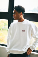 INITIALS LOGO CREWNECK SWEAT SHIRTS　WHITE×RED
