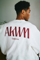 INITIALS LOGO CREWNECK SWEAT SHIRTS　WHITE×RED