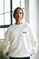 INITIALS LOGO CREWNECK SWEAT SHIRTS　WHITE×BLACK