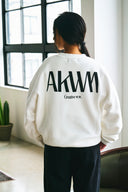 INITIALS LOGO CREWNECK SWEAT SHIRTS　WHITE×BLACK