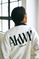 INITIALS LOGO CREWNECK SWEAT SHIRTS　WHITE×BLACK