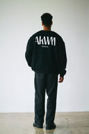 INITIALS LOGO CREWNECK SWEAT SHIRTS  BLACK×WHITE