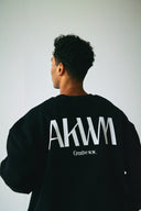INITIALS LOGO CREWNECK SWEAT SHIRTS  BLACK×WHITE