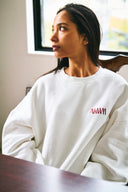 INITIALS LOGO CREWNECK SWEAT SHIRTS　WHITE×RED