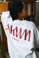 INITIALS LOGO CREWNECK SWEAT SHIRTS　WHITE×RED