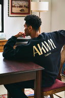 INITIALS LOGO CREWNECK SWEAT SHIRTS  BLACK×YELLOW