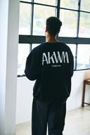 INITIALS LOGO CREWNECK SWEAT SHIRTS  BLACK×WHITE