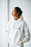 BASIC LOGO HOODIE　WHITE×RED