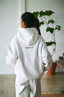 BASIC LOGO HOODIE　WHITE×RED