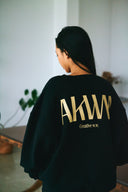 INITIALS LOGO CREWNECK SWEAT SHIRTS  BLACK×YELLOW