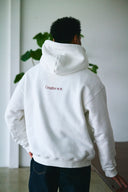 BASIC LOGO HOODIE　WHITE×RED