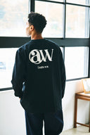 AT MARK LOGO LONG SLEEV T-SHIRTS　BLACK×WHITE