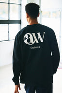 AT MARK LOGO LONG SLEEV T-SHIRTS　BLACK×WHITE