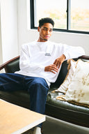 AT MARK LOGO LONG SLEEV T-SHIRTS　WHITE×NAVY