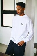 AT MARK LOGO LONG SLEEV T-SHIRTS　WHITE×NAVY