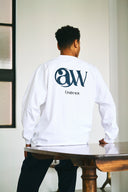AT MARK LOGO LONG SLEEV T-SHIRTS　WHITE×NAVY