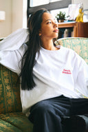 AT MARK LOGO LONG SLEEV T-SHIRTS　WHITE×RED