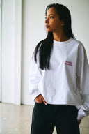 AT MARK LOGO LONG SLEEV T-SHIRTS　WHITE×RED