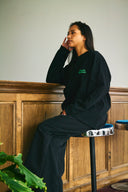AT MARK LOGO LONG SLEEV T-SHIRTS　BLACK×GREEN