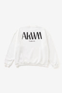INITIALS LOGO CREWNECK SWEAT SHIRTS　WHITE×BLACK