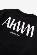 INITIALS LOGO CREWNECK SWEAT SHIRTS  BLACK×WHITE