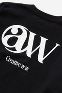 AT MARK LOGO LONG SLEEV T-SHIRTS　BLACK×WHITE