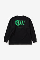 AT MARK LOGO LONG SLEEV T-SHIRTS　BLACK×GREEN