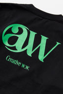 AT MARK LOGO LONG SLEEV T-SHIRTS　BLACK×GREEN