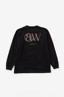 AT MARK LOGO LONG SLEEV T-SHIRTS　BLACK×BROWN