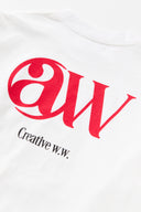 AT MARK LOGO LONG SLEEV T-SHIRTS　WHITE×RED